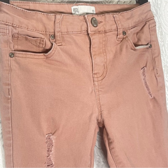 RSQ JEANS Ibiza Skinny Pink Ripped Skinny Jeans - Girls Size 12 - Picture 3 of 8